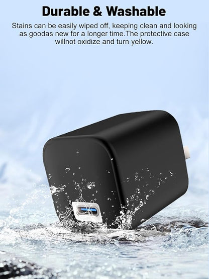 Silicone Protective Case for Anker Nano 45W USB-C Charger, Full-Body Protective Cover with Precise Cutouts, Shockproof Dustproof Charging Block Protector Sleeve & Scratch-Resistant Sleeve (Black)