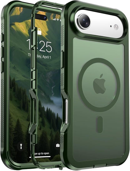 jaroco Magnetic for iPhone Air Case, [Compatible with MagSafe][Military Grade Drop Protection][Heavy Duty Protection][Non-Slip][Shockproof] 2-Layer Durable Bumper Phone Case 6.5''-Army Green