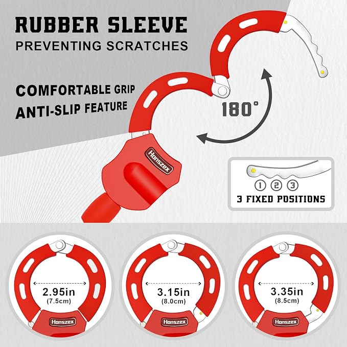 Scooter Lock, Scooter Locks Anti Theft, 36.22inch Colorful Electric Scooter Handcuff Lock, Bike Locks High Security with Key, Accessories for E Scooter, E Bike