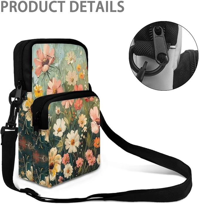 Men's Crossbody Bag, Small Cell Phone Wallet, Women's Shoulder Handbag, Travel Gym Bag