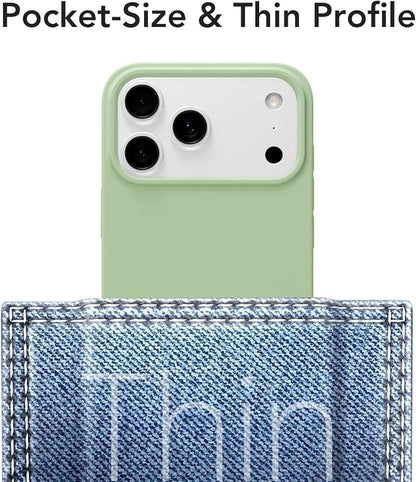 for iPhone 17 Pro Case Silicone Compatible with Magsafe Case, Ultra Slim Thin Magnetic Phone Cases Mag Safe, Cute Soft Rubber Gel TPU Matte Plain Wireless Charging Cover for Women, Sage Green