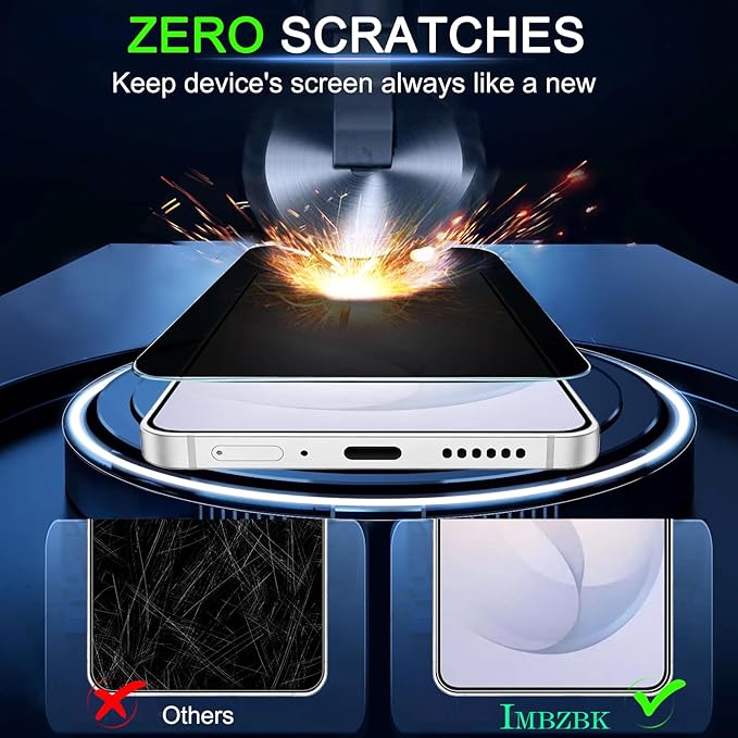 IMBZBK [Auto-Dust Removal] Privacy Screen Protector for Samsung Galaxy S26 [6.3 INCH] Anti Spy Private Accessories, Case Friendly, 3 Military Grade Tempered Glass 3 Camera Lens Protector