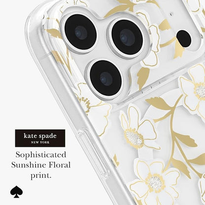 kate spade new york iPhone 17 Pro Case - Compatible with MagSafe - Designer Phone Case - Sunshine Floral Gems