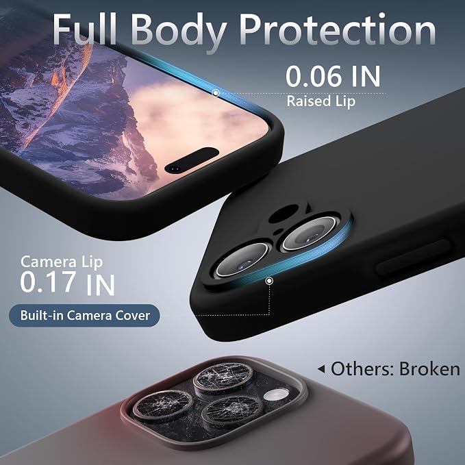 FireNova Magnetic for iPhone 17 Case, Compatible with MagSafe, [Integrated Silicone Camera Control Button] [Camera Protection] Anti-Scratch Microfiber Lining Phone Case, 6.3", Black