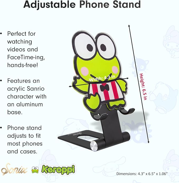 Sonix x Sanrio Character Phone Stand | Adjustable Cell Phone Holder, Desk Stand, Dock | Keroppi