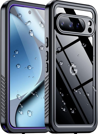 SPIDERCASE for Google Pixel 10 Pro Case Waterproof, [Privacy Screen Protector][IP68 Underwater] Full Body Sealed Heavy Duty Protection [12FT Military Grade Shockproof] Durable Phone Case, Purple