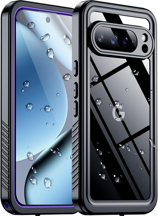 SPIDERCASE for Google Pixel 10 Pro Case Waterproof, [Privacy Screen Protector][IP68 Underwater] Full Body Sealed Heavy Duty Protection [12FT Military Grade Shockproof] Durable Phone Case, Purple