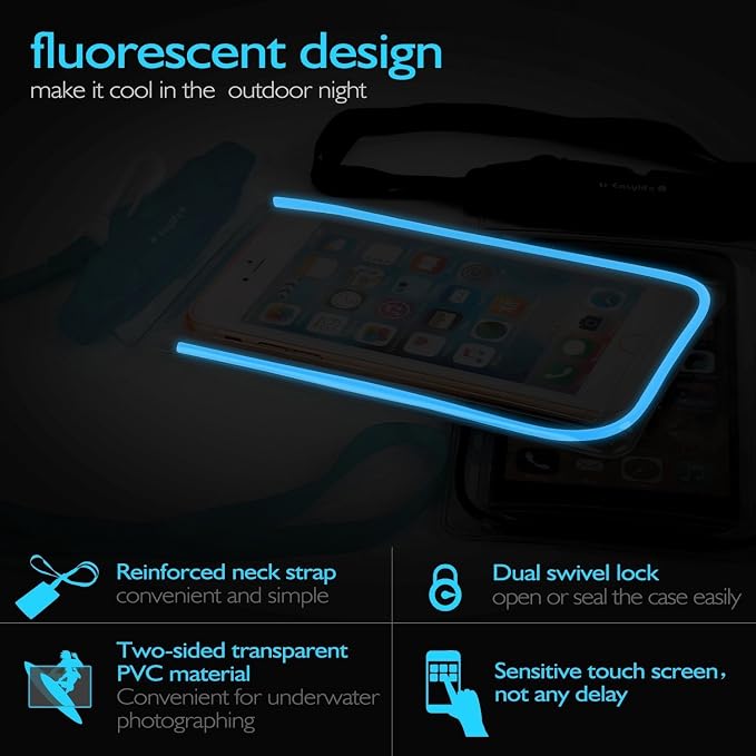 Universal Waterproof Phone Case, 2 Pack Waterproof Phone Lanyard Dry Bag Pouch for iPhone 17 16 15 14 13 Pro Max Plus Galaxy S23 S24 Google up to 7.5",Protective Pouch for Pool Beach Kayaking Travel