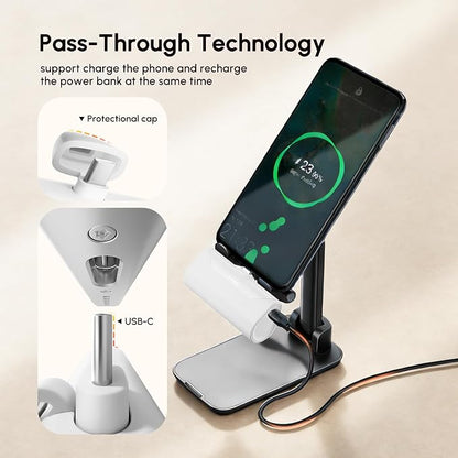 Mini USB C Power Bank for iPhone 17, 4800mah Compact Handy Portable Charger Backup Battery Pack Compatible With Samsung Note series/ iPhone 16/15 series/Samsung Galaxy Z fold series/Galaxy Flip-White