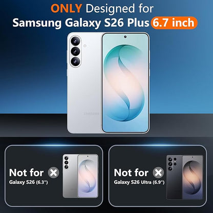 SPIDERCASE Designed for Samsung Galaxy S26 Plus Case, [10 FT Military Grade Drop Protection], 2 Pack [Tempered Glass Screen Protector+Camera Lens Protector] Heavy Duty Shockproof Case, Light Blue