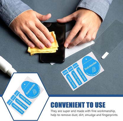 400pcs Film Dust Removal Sticker Cleaning Tool Telephone Dedust Sticker for Phone Laptop Sticker Screen Removal Sticker Dust Phone Dedust Sticker Blue Lens Paper