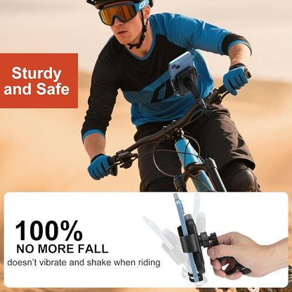 Kairiyard Motorcycle Phone Mount, 1s Auto Lock Bike Phone Holder, Bicycle Handlebar Cell Phone Mount 360 Degree Rotatable for Mountain Bike ATV Electric Scooter