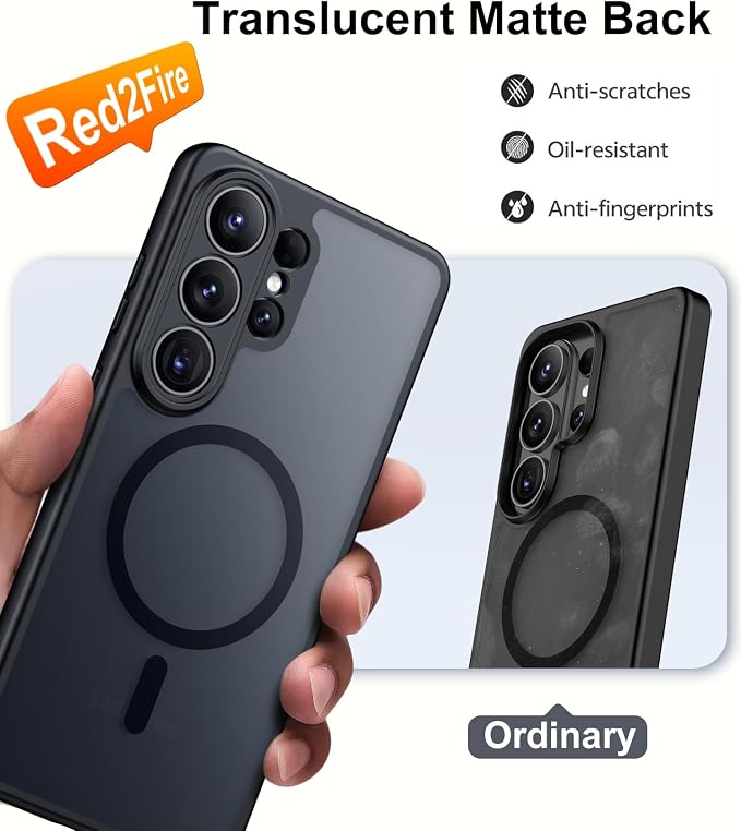 Red2Fire Magnetic for Samsung Galaxy S26 Ultra Case, [Compatible with MagSafe][12Ft Military Grade Protection][2*Screen Protector] Slim Translucent Anti-Slip Shockproof Case for Samsung S26 Ultra 6.9"