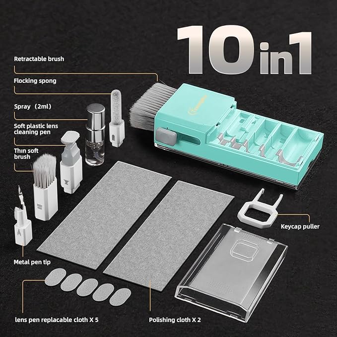Laptop Screen Keyboard Cleaner Kit, All in 1 Electronics Cleaning Tool for MacBook iPad iPhone Pro Cell Phone, Brush Tool for Tablet, Computer, PC Monitor,TV Camera Lens with Patent