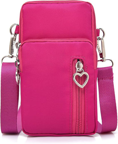 Women Crossbody Cell Phone Purse Wristband Sport Armband Wallet Bag Zipper Nylon Handbags