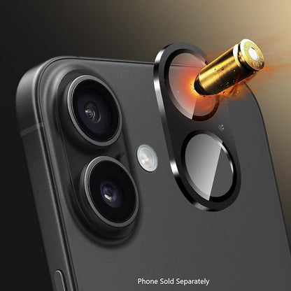 SAHARA - Ultra-Strong Camera Lens Protector for iPhone 16 Pro/16 Pro Max (2-Pack), Black, (ZD00161)