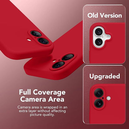 Magnetic for iPhone 17 Case, Compatible with MagSafe, [Full Camera Protection][Screen Protector] Silicone Shockproof Protective Phone Case for iPhone 17 6.3", Deep Red