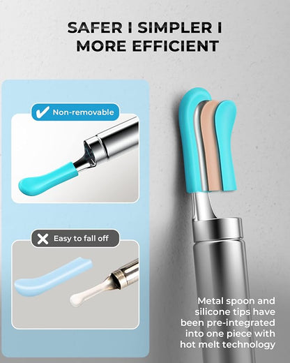 Ear Wax Removal Tool Camera, R1 Upgraded Anti-Fall Off Eartips Ear Cleaner, Wireless Otoscope with 1080P Waterproof Ear Camera, Earwax Removal Kit for iPhone, Android, Black