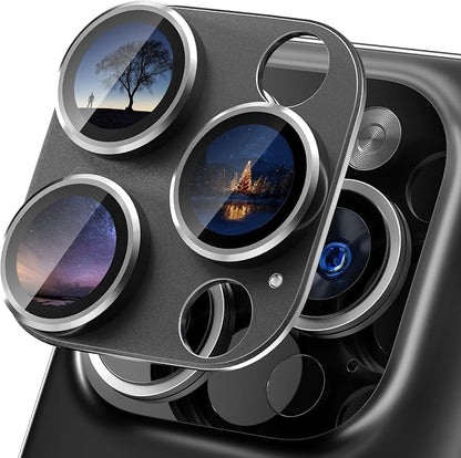 CloudValley for iPhone 14 Pro/iPhone 14 Pro Max Camera Lens Protector, 9H Tempered Glass Metal Alluminum [All in 1 Design], Case Friendly Anti-Scratch High Definition, Black