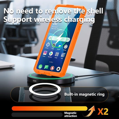 Losin Compatible with Galaxy S26 Ultra Case Waterproof Magnetic [Compatible with MagSafe] [Drop Protection] [IP68 Underwater] Full Body Shockproof Protective Phone Case, Orange