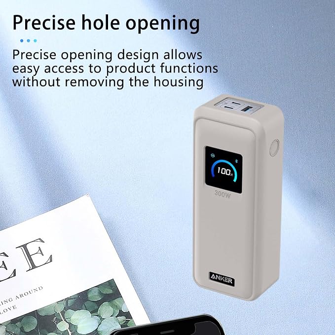 Case for Anker Prime Power Bank(26,250mAh 300W),NOUKAJU Silicone Protective Case,Drop-Proof,Scratch-Proof,Shock-Proof,Dust-Proof,Protective Cover for Anker Prime 26,250mAh Power Bank 300W(Gray)