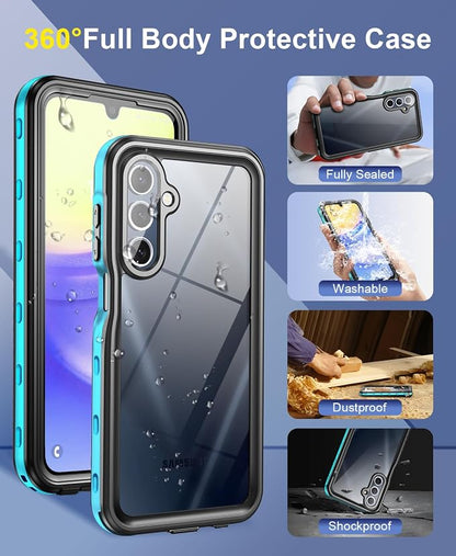 Beasyjoy for Samsung Galaxy A15 5G Case Waterproof, IP68 Underwater with Built-in Screen Protector, Full Body Military Grade Shockproof Dustproof Protective Rugged Cover, Blue