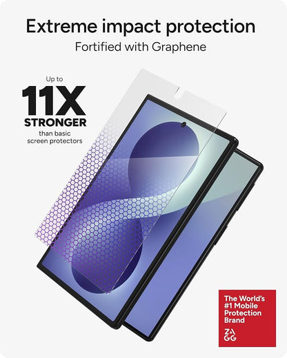 ZAGG Glass XTR5 Samsung Galaxy Z Fold8 Screen Protector | Front Screen, 11x Stronger Graphene-Infused Tempered Glass, Blue Light Filter, Anti-Reflective, InvisibleShield, Easy Install