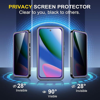 SPIDERCASE for Google Pixel 10 Case Waterproof, [12FT Military-Grade Drop Protection] [IP68 Water Resistance] [Privacy Screen Protector] Full Body Protection Phone Case, Purple