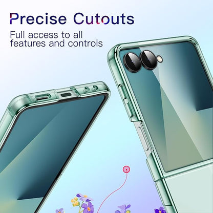 JETech Clear Case for Samsung Galaxy Z Flip 7, Mint | Crystal Clear Back, Hard PC Construction, Slim Fit, Shockproof Protection
