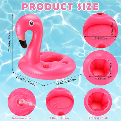 FillTouch Floating Drink Holder for Pool, Floating Cabana Bar, Hot Tub Drink Holder for Adults, Inflatable Pool Accessories(Flamingo)