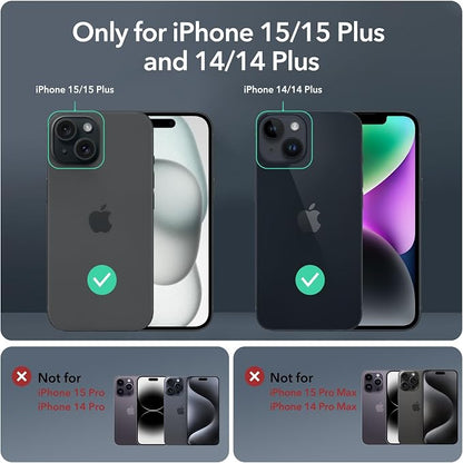 ESR 2 Pack Camera Lens Protector for iPhone 15/15 Plus/14/14 Plus, Ultra-tough HD Individual Lens Protectors, Scratch Resistant, Ultra-thin Tempered Glass, Armorite Series, Black