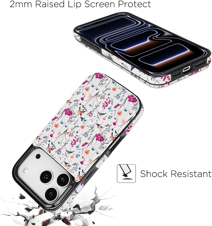 uCOLOR for iPhone 17 Pro Wallet Case with Card Holder PU Leather RFID Blocking Design iPhone 17 Pro flip case for Women Men Magnetic Clasp Kickstand Design 6.3 inch (Enchanted Floral)