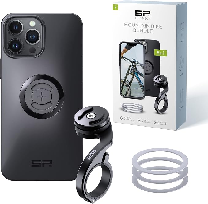 SP CONNECT Mountain Bike Bundle | SPC+ | Compatible with iPhone 13 Pro Max/12 Pro Max | Mountain Bike Phone Holder | Bike Phone Mount | Bicycle Accessories and Bike Phone Holder | Cell Phone Holder