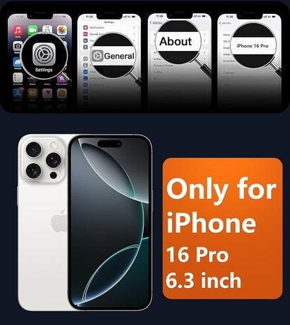 FNTCASE for iPhone 16 Pro Case: [Compatible with Magsafe] Translucent Matte Magnetic Phone Cover - Military Grade Drop Protection Shockproof Protective Cases - Black