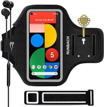 Running Armband for Google Pixel 10/10 Pro/10a/9/9 Pro/9a/8/7/6/6 Pro/5a/4XL/3a XL/3 XL, Running Exercise Case with Card Slot for Pixel (Black)