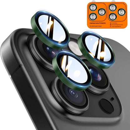 TOCOL for iPhone 16 Pro Max Camera Lens Protector/iPhone 16 Pro Camera Lens Protector Tempered Glass HD Individual Scratch Resistant Cover Accessories Case Friendly 2 Pack（Alpine Green）