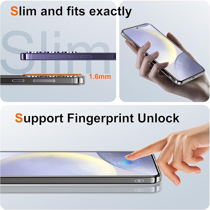 Temdan Designed for Samsung Galaxy S24 Case,[Built in Hidden Kickstand][Military Grade Drop Protection] [Never Yellowing] Slim Thin Phone Case for Galaxy S24 Case 6.2 Inch - Crystal Clear
