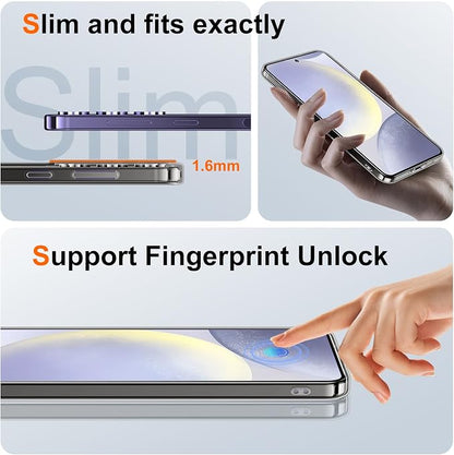 Temdan Designed for Samsung Galaxy S24 Case,[Built in Hidden Kickstand][Military Grade Drop Protection] [Never Yellowing] Slim Thin Phone Case for Galaxy S24 Case 6.2 Inch - Crystal Clear