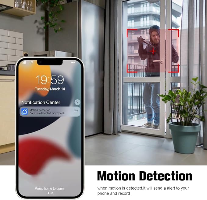 Security Camera WiFi Wireless Phone Charger, Security Cam Motion Activated,HD1080P(Rotate Lens) with 250°Viewing Angle, camaras espias ocultas for Home Office Security(2.4/5G)