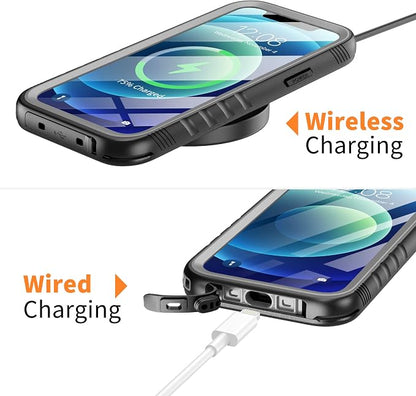 Cozycase TOP Military IP68 Waterproof Case for iPhone 12 / 12 Pro - Heavy Duty 360 Shockproof Full Body with Screen Camera Protector Double Water Dust Drop Proof Hard Rugged Tough Front Back Cover