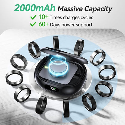 Tensea Portable Charging Case Compatible with Oura Ring Gen 4 & Gen 3, 2000mAh Wireless Power Station, Universal Fit, 30-Day Runtime Charger Accessories (Official Charger NOT Included)