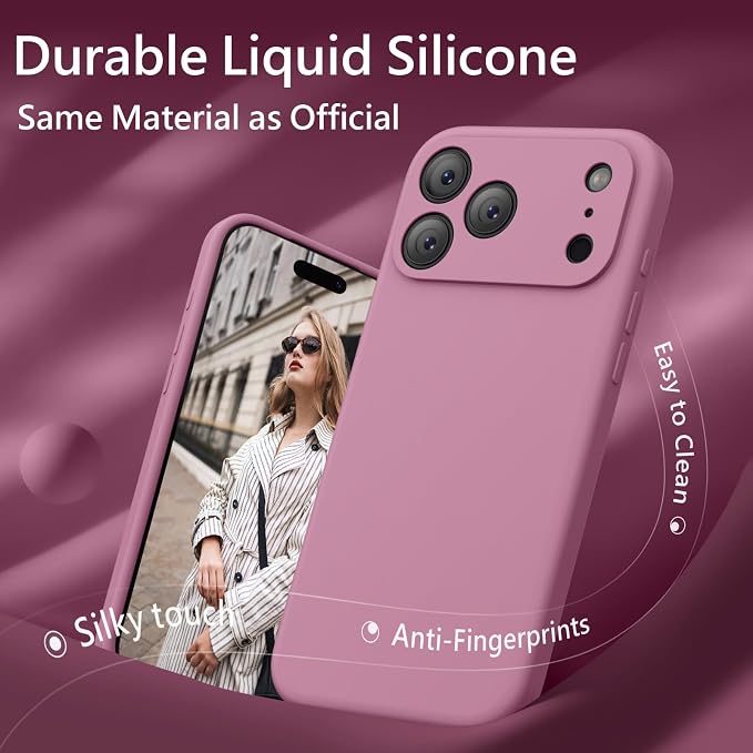 FireNova Magnetic for iPhone 17 Pro Max Case, Compatible with MagSafe, [Integrated Silicone Camera Control Button] [Camera Protection] Anti-Scratch Microfiber Lining Phone Case, 6.9", Lilac Purple