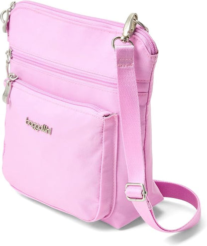 Baggallini Modern Pocket Crossbody Bag for Women, 8.5"x8.5" Handbag Purse with RFID, Lightweight Water-Resistant