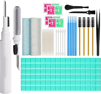 Airpods Cleaner Kit 221 Pcs Earbud Cleaning Putty Remove Ear Wax Phone Cleaning kit Cleaner Pen Brush Microfiber Cloth for Airpods Pro/1/2/3 Charging Case Headphones Camera Hearing Aids