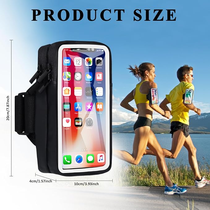 Phone Holder for Running Armband Cell Phone Holder iPhone 17 16 16e 15 14 13 12 11 Pro Max Xs Xr X Plus Mini Samsung Galaxy Ultra S26, Sports Arm Bands Sleeve Fit Workout Exercise Gym Hiking