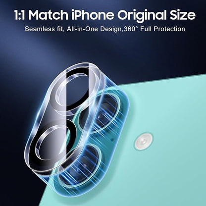 UniqueMe for 3 Pack iPhone 16 / iPhone 16 Plus/iPhone 17 Camera Lens Protector - [Drop Protection] [Case Friendly] 9H Tempered Glass Camera Cover Screen [Update New Version]