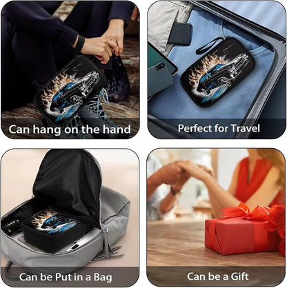 Racing Car Print Electronic Organizer Travel Organizer Bag Electronics Accessories Cases Storage Bag Waterproof for Cable USB SD Card Power Bank Earphone