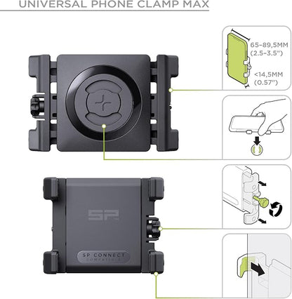 SP CONNECT Universal Bicycle Mobile Phone Holder - Smartphone Bracket Mount for Mountain & Road Bikes - Patented Twist Lock, Strong Clamp-Grip - for 58-85mm Wide Devices - Cycling, Riding Accessories
