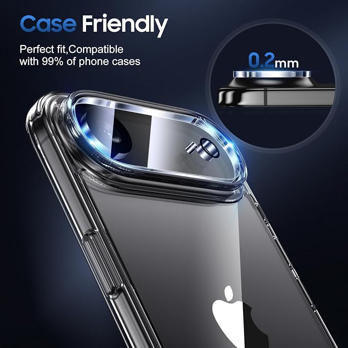 UniqueMe Compatible for 3 Pack iPhone Air Camera Lens Protector - [Drop Protection] [Case Friendly] 9H Tempered Glass Camera Cover Screen [Update New Version]