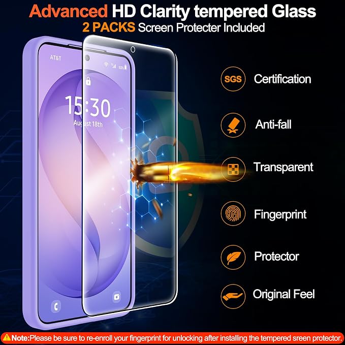 MOZOTER for Samsung Galaxy S26 Plus Case with Magnetic,[Compatible with MagSafe][12Ft Military Dropproof][2*Screen Protector] Translucent Anti-Slip Back Slim Shockproof Case for S26 Plus-Purple